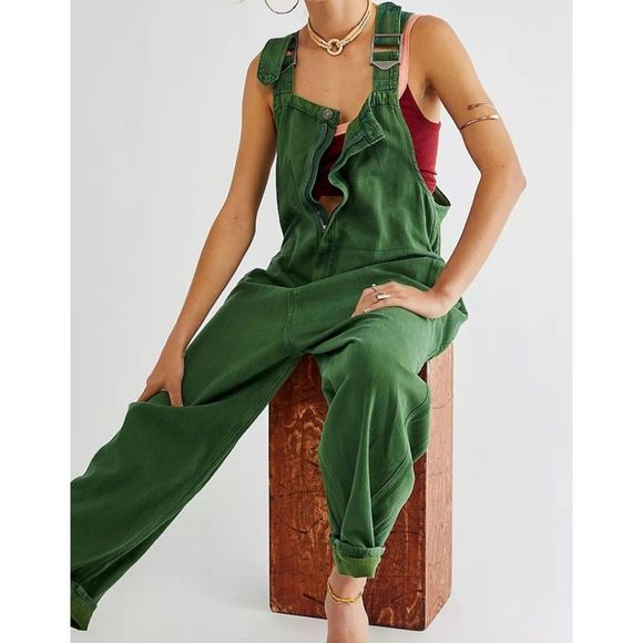 Free People Pants - SOLD Free People We The Free Hunter Denim Overall in Spring Green Size Small
